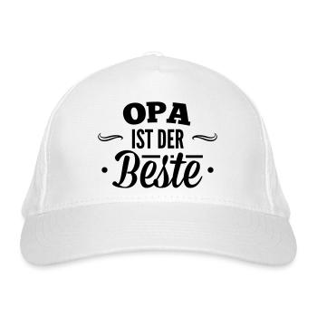 Opa ist der beste - Bio-Baseballkappe - Weiß - Vorne