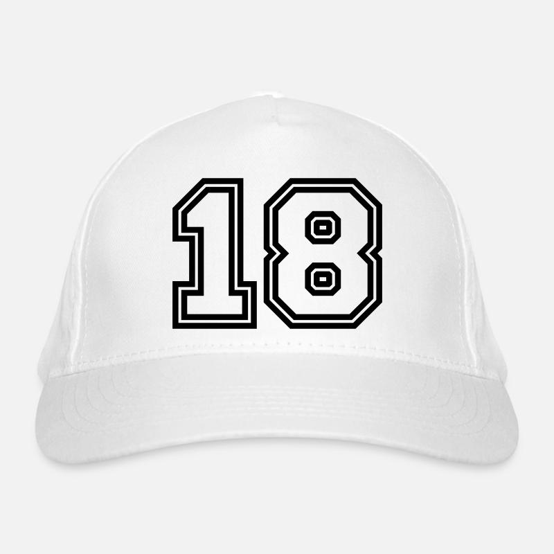 18 number symbol Organic Baseball Cap