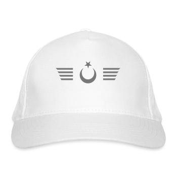 Türkiye Türkei Flügel und Halbmond - Bio-Baseballkappe - Weiß - Vorne