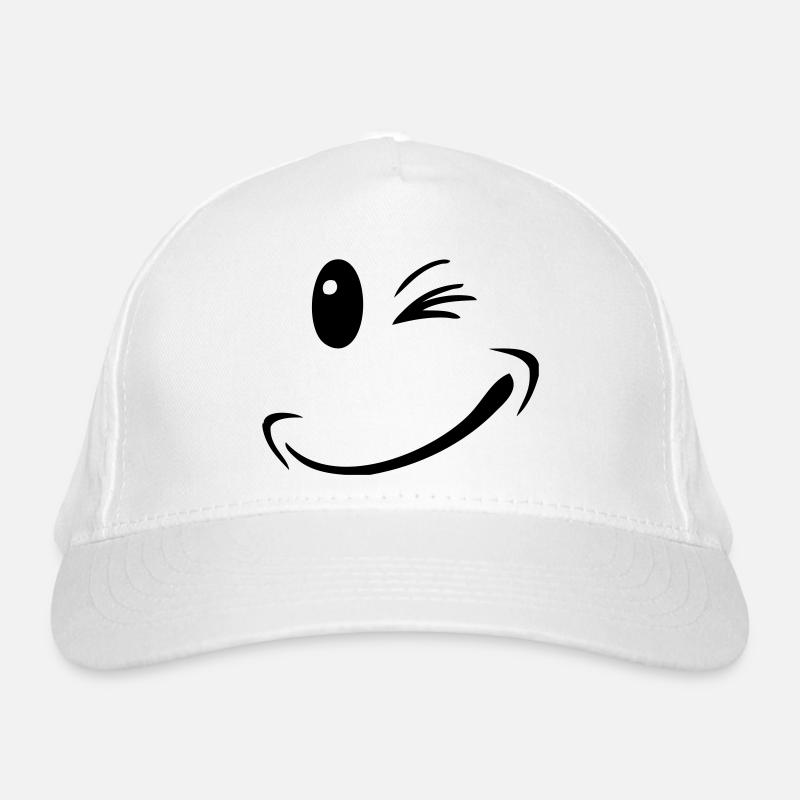face funny smile smiley Organic Baseball Cap