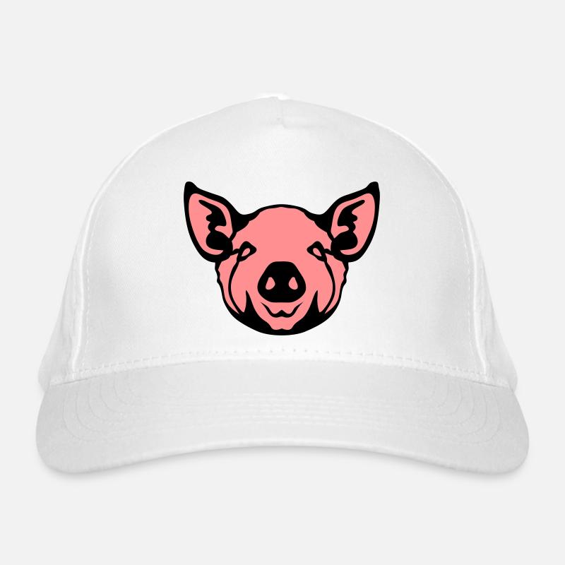 head pig pig face 8 Organic Baseball Cap