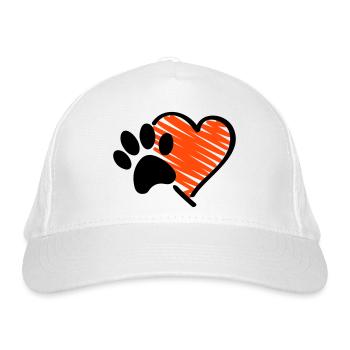 pfote herz - Bio-Baseballkappe - Weiß - Vorne