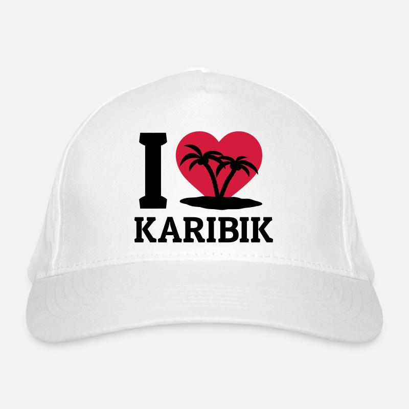 I love Karibik Bio-Baseballkappe