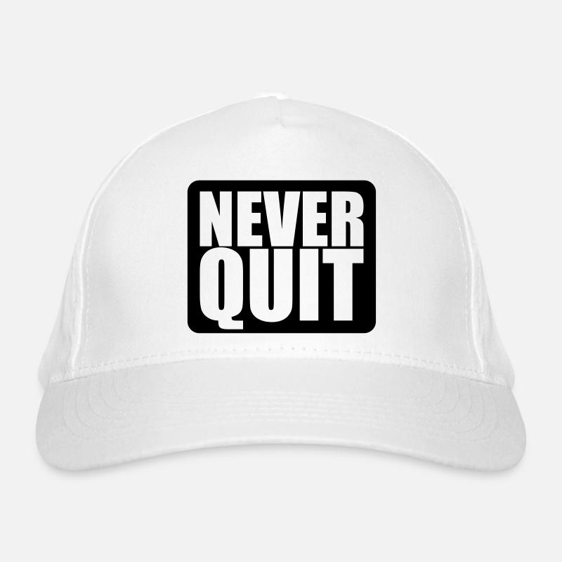logo never quit button gewinner stars sieger sport Bio-Baseballkappe