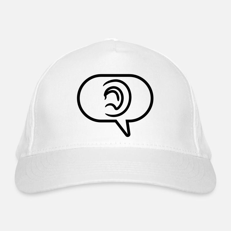 Ohr hören Symbol Sprechblase Bio-Baseballkappe