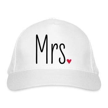 Partnerlook Mr and Mrs Valentinstag Passendes Paar - Bio-Baseballkappe - Weiß - Vorne