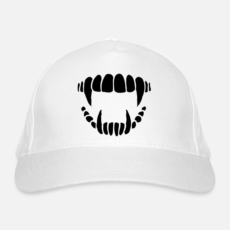 Vampire Teeth Design Organic Baseball Cap