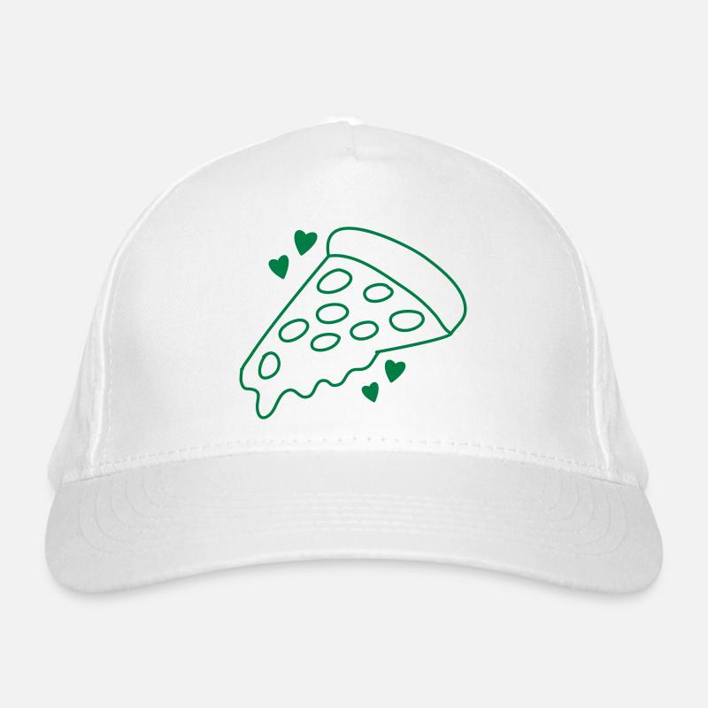 pepperoni slice with love hearts Organic Baseball Cap