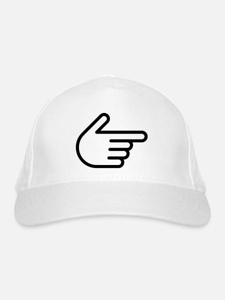 Thumbs up, index finger - Organic Baseball Cap - white - Front