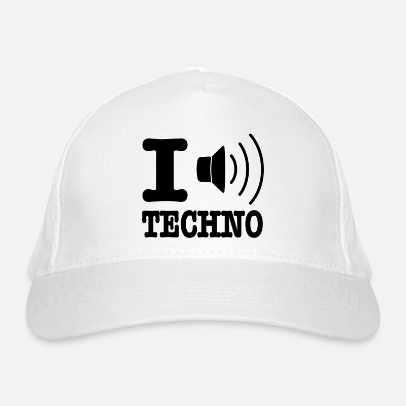 I love techno / I speaker techno Bio-Baseballkappe