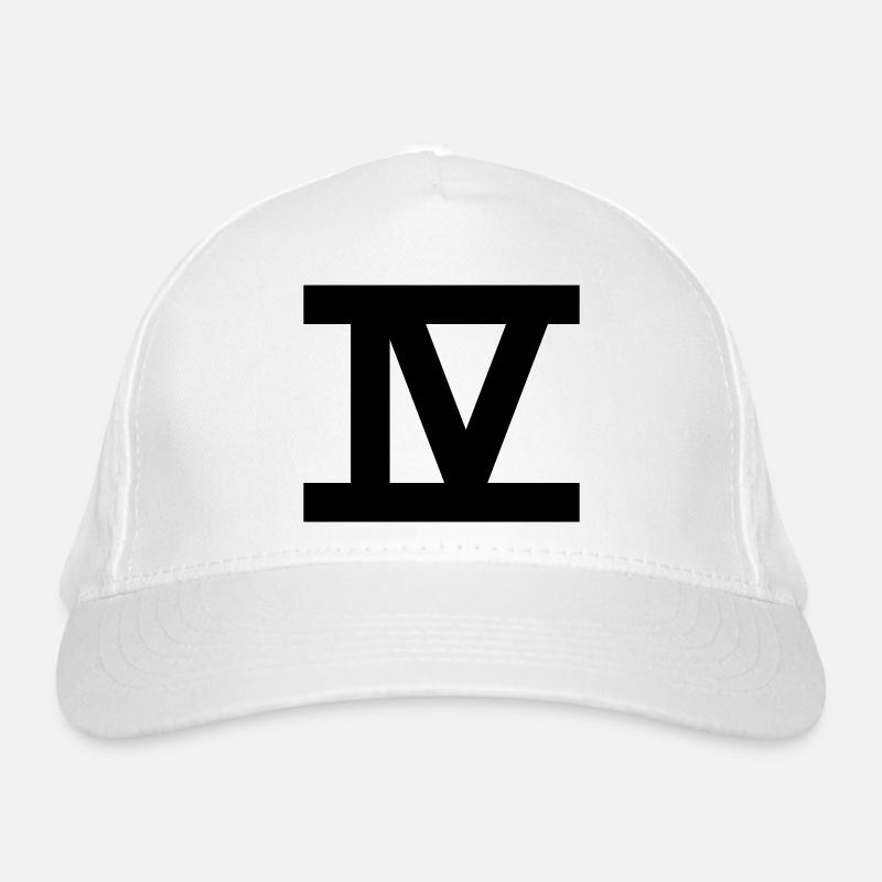 zahl_4_roemisch Bio-Baseballkappe