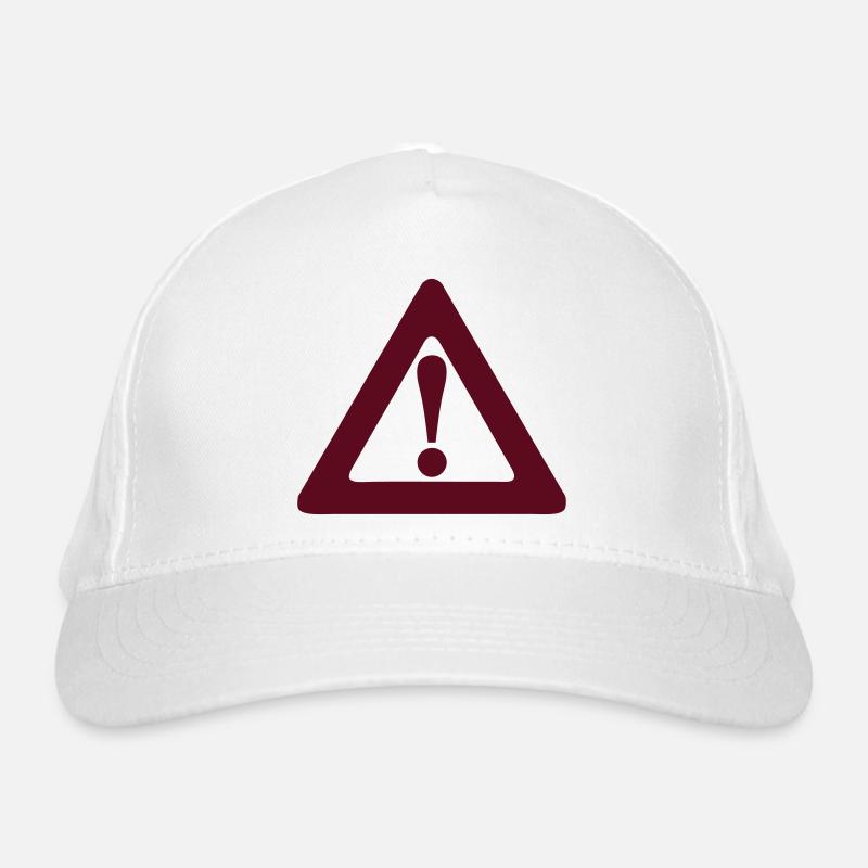 panneau danger icone exclamation triangl Casquette classique bio