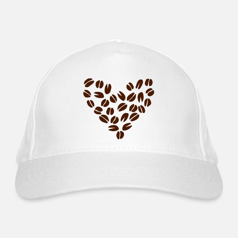 Kaffeebohne Herz Bio-Baseballkappe