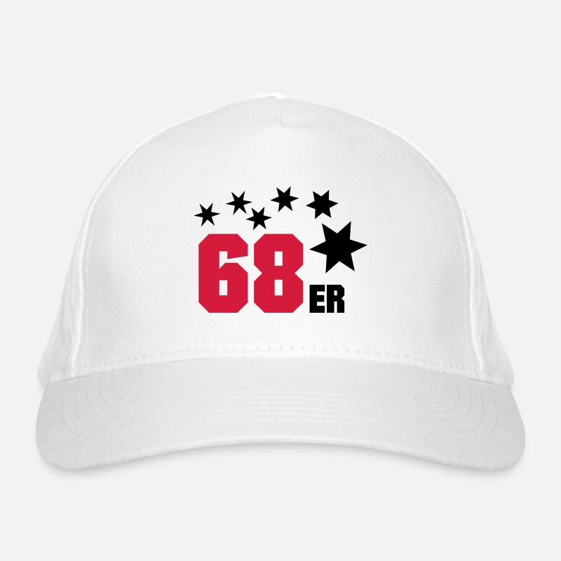 68er - Bio-Baseballkappe - Weiß