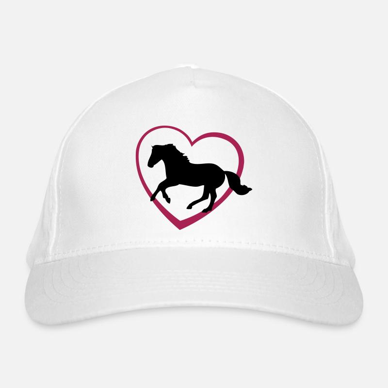Galloping Horse with Heart Bio-Baseballkappe