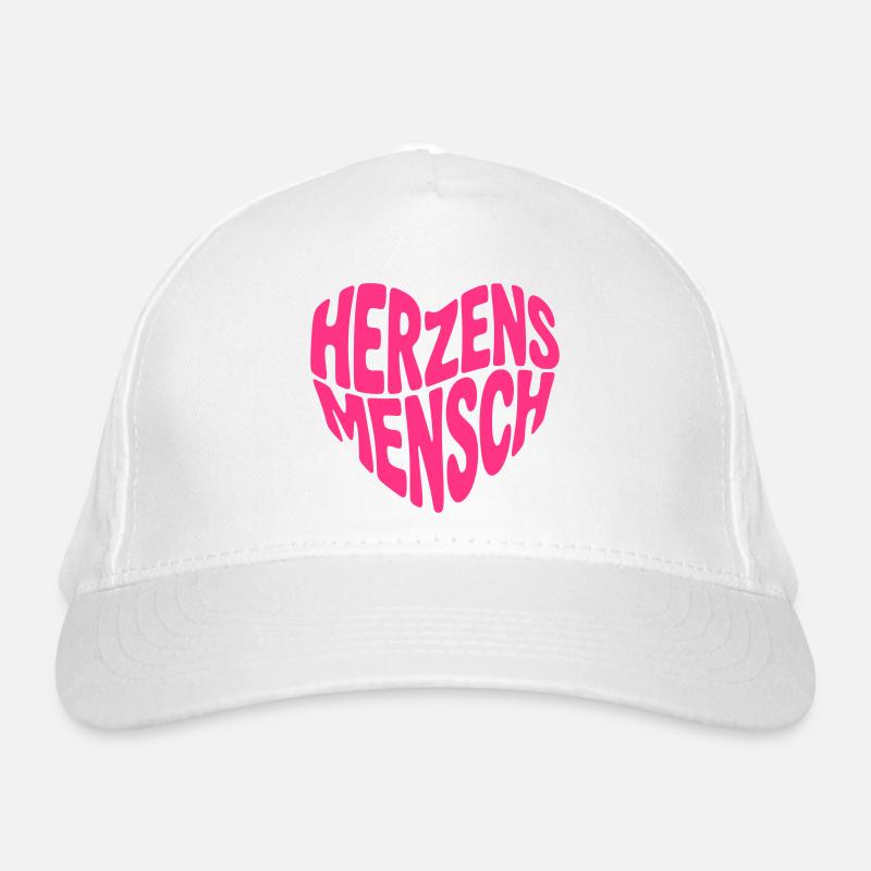 Herzensmensch Herz Form Herzform (Farbe änderbar) Bio-Baseballkappe