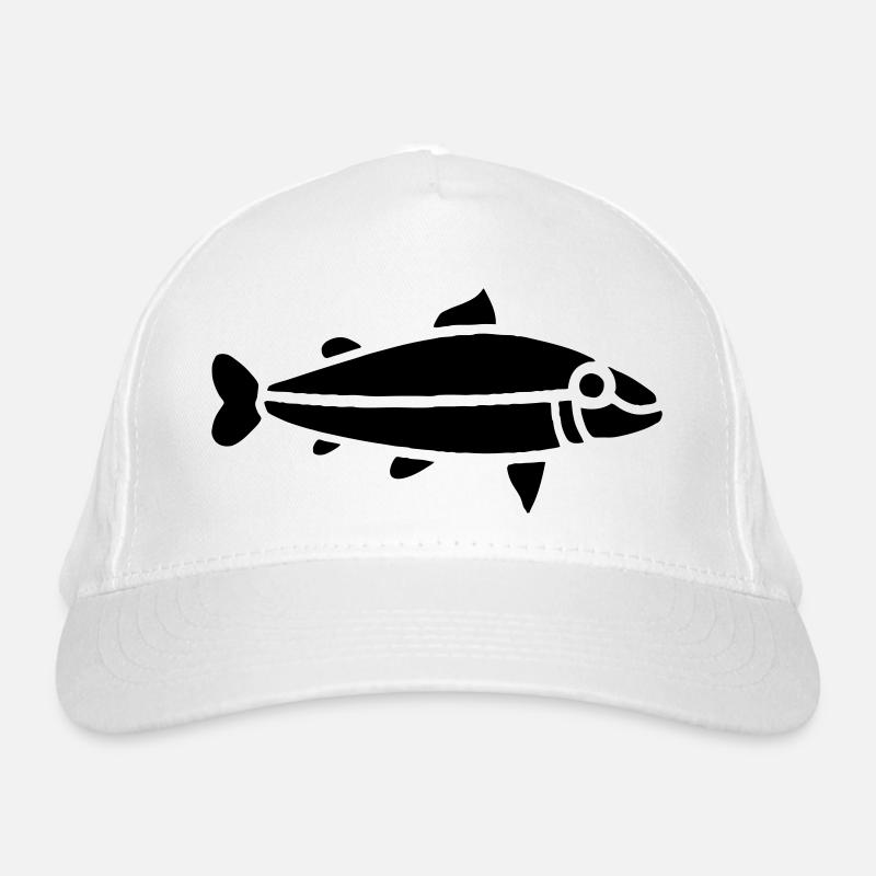"Celtic" Fish - Organic Baseball Cap - white
