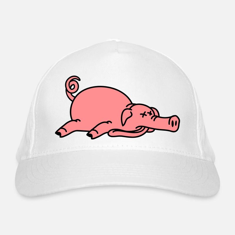 Totes Schwein am Boden Bio-Baseballkappe