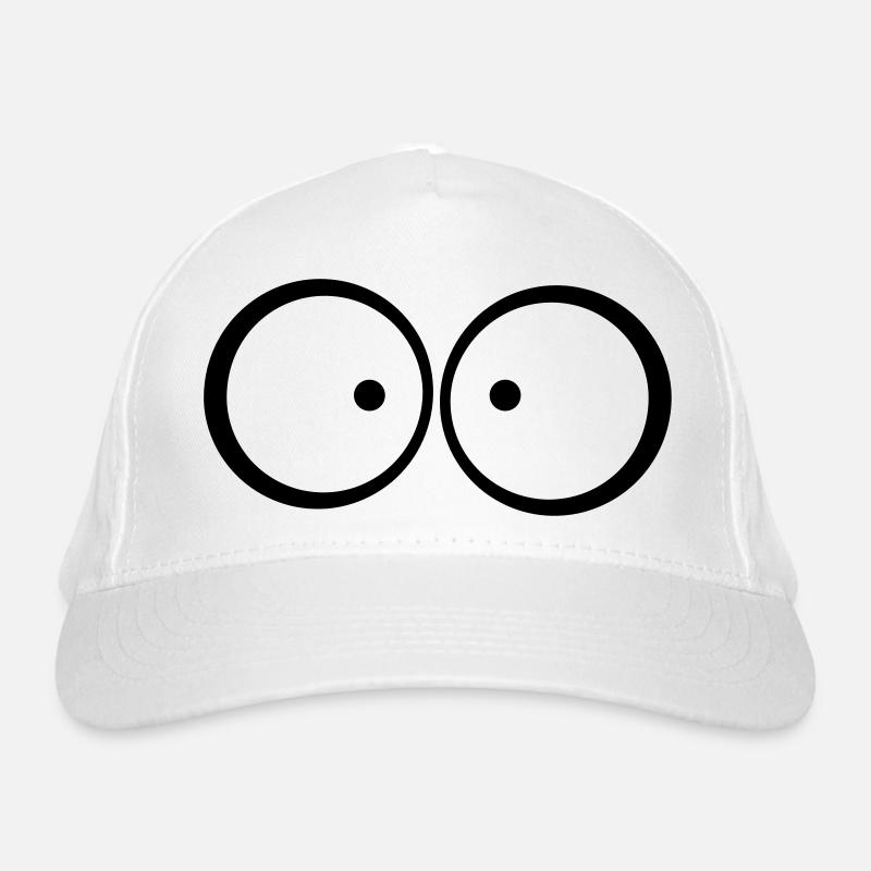 Ängstliche schielende blaue Comic Augen Bio-Baseballkappe