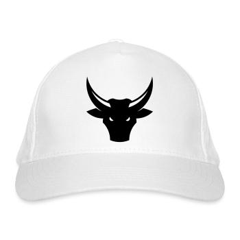 Bull / Taurus / Ox / Bull Head (1C) - Organic Baseball Cap - white - Front