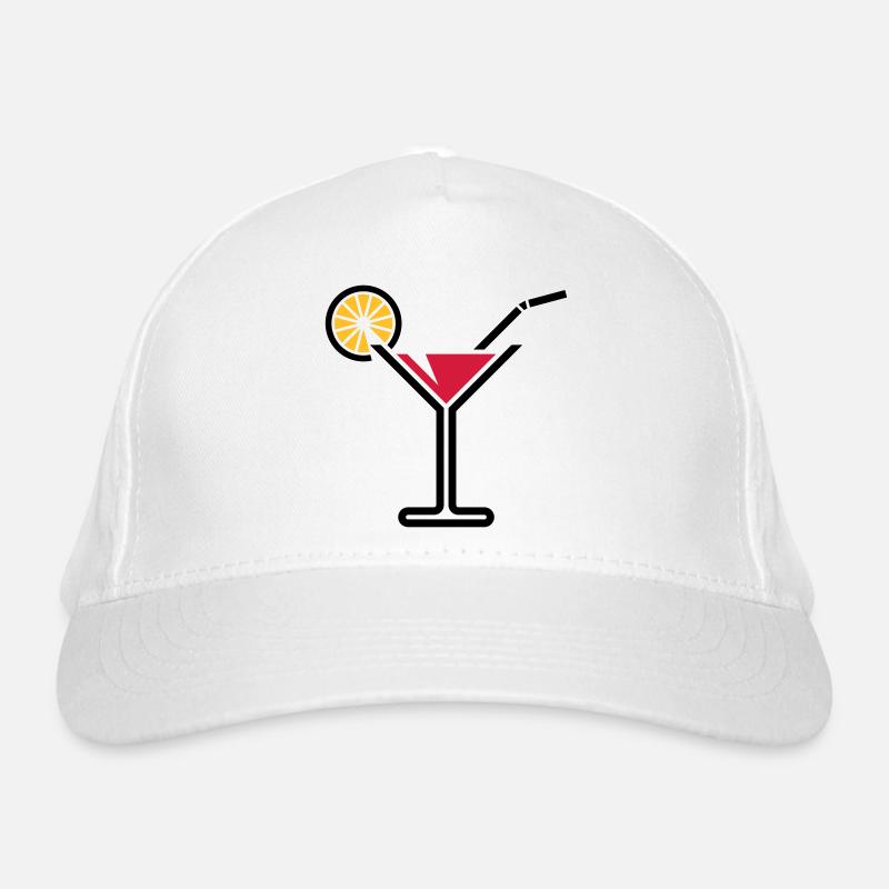 Cocktail / Cocktailglas / Martini (Bold / Rot) Bio-Baseballkappe