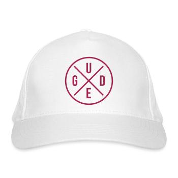 Gude - Kreissymbol mit Farbwechselfunktion - Bio-Baseballkappe - Weiß - Vorne