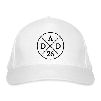 Dad 26 Vater Baby Papa 2026 Vatertagsgeschenk - Bio-Baseballkappe - Weiß - Vorne