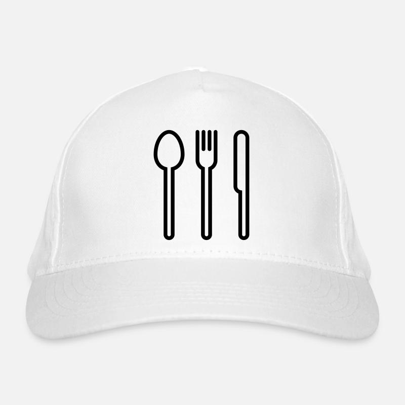 Löffel, Gabel und Messer Bio-Baseballkappe