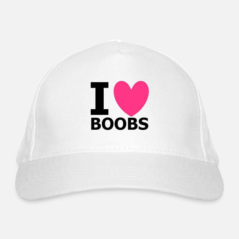 I Love Boobs Bio-Baseballkappe