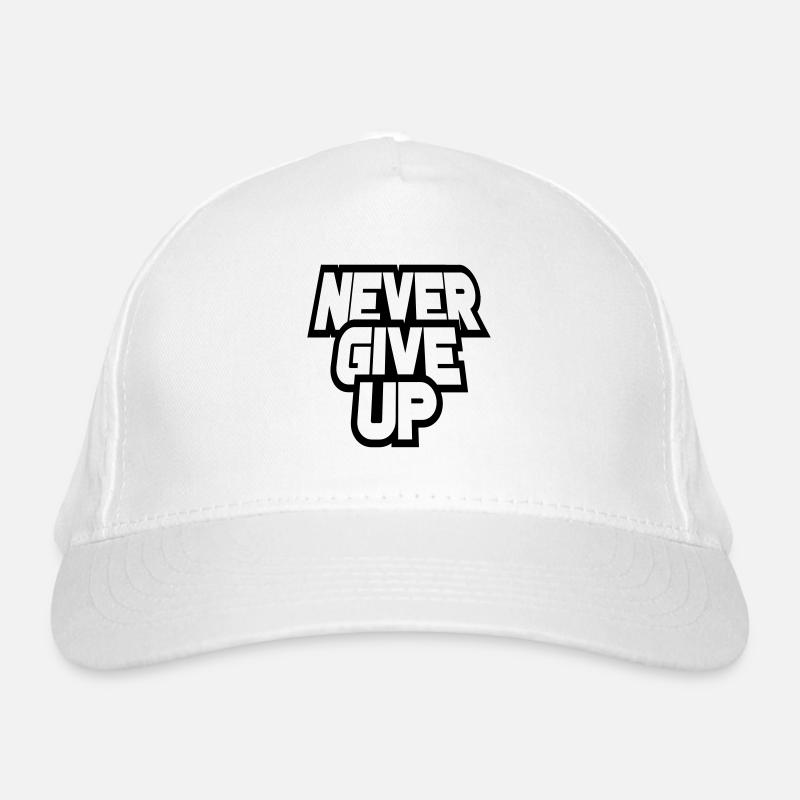 durchhalten cool never give up durchgestrichen log Bio-Baseballkappe