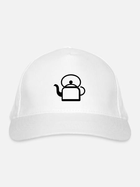 Teekanne - Bio-Baseballkappe - Weiß - Vorne
