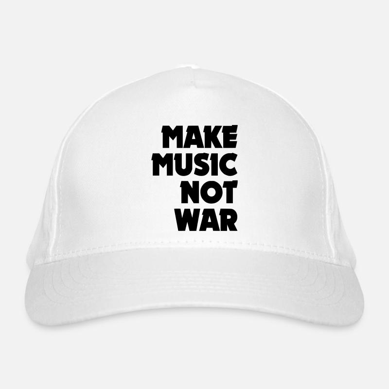 make music not war rechts Bio-Baseballkappe