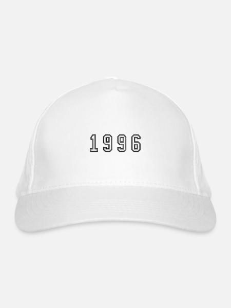 1996 Year Number - Organic Baseball Cap - white - Front