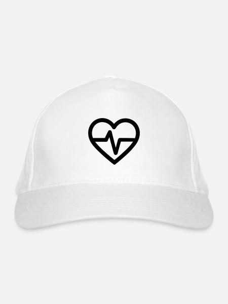 battement de coeur - Casquette classique bio - blanc - Devant