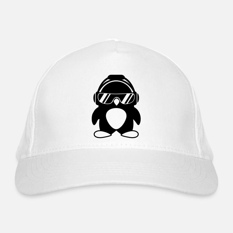 Pinguin mit Kopfhörer Bio-Baseballkappe