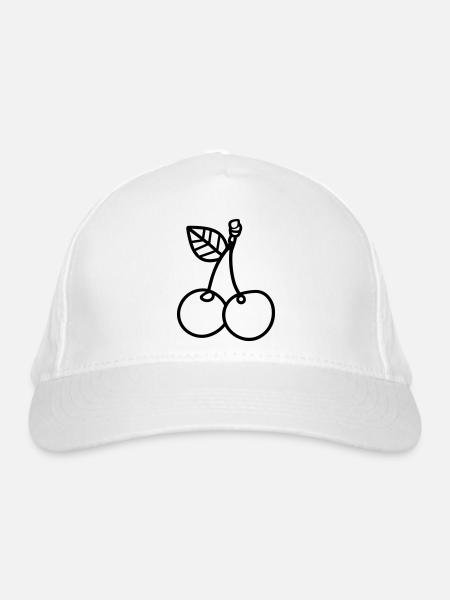 cerise - Casquette classique bio - blanc - Devant