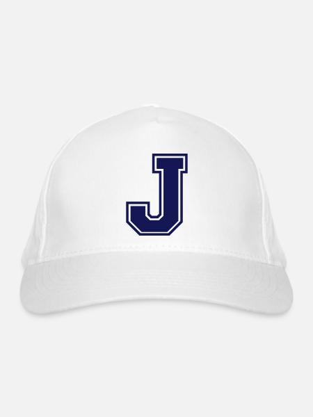 j - Organic Baseball Cap - white - Front