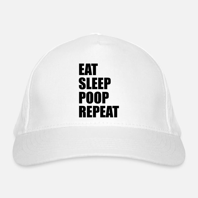 Eat sleep poop repeat Bio-Baseballkappe