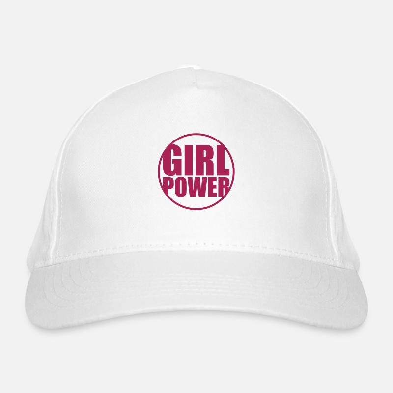 Contour Round Circle Girl Power Text Saying Cool Organic Baseball Cap
