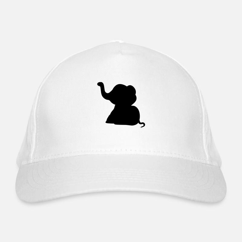 sitting elephant silhouette sweet calf small child Organic Baseball Cap