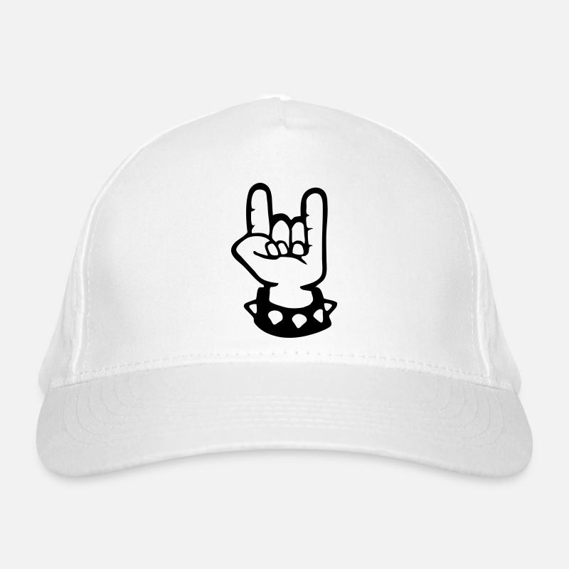 gehörnten Zeichen metal fork rock hand sign devil Bio-Baseballkappe