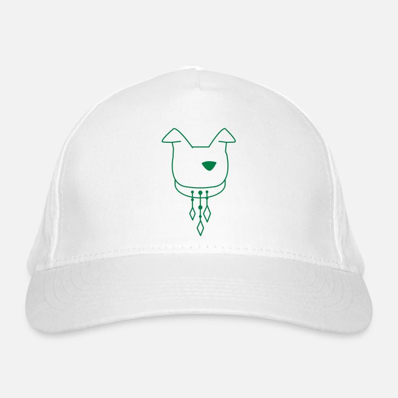 Dog head with collar dangles Organic Baseball Cap