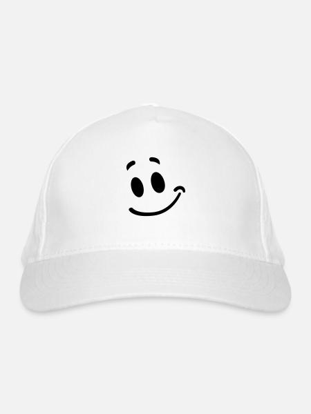 Lachgesicht - Bio-Baseballkappe - Weiß - Vorne