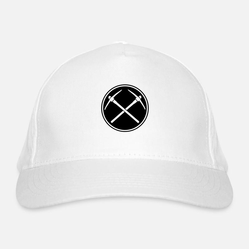 conception cercle timbre bouton rond 2 croix logo Casquette classique bio