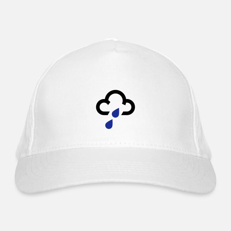 Wettersymbol Symbol Regenwolke Regen - Bio-Baseballkappe - Weiß