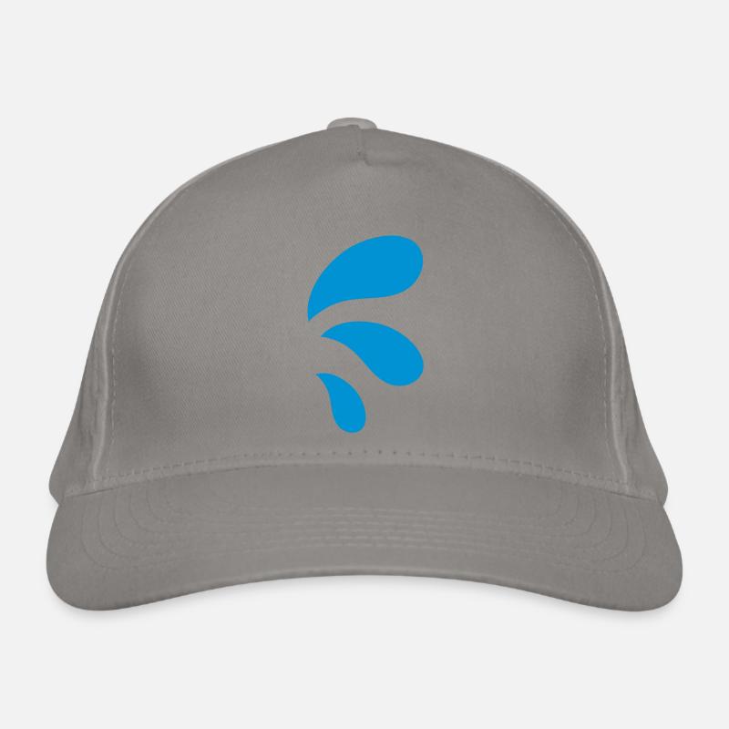 three curvy water blue droplets Organic Baseball Cap