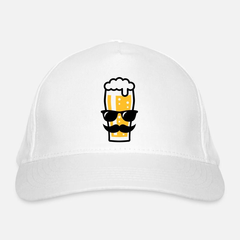 Bierglas (Bier / Sonnenbrille / Schnurrbart / 2C) Bio-Baseballkappe