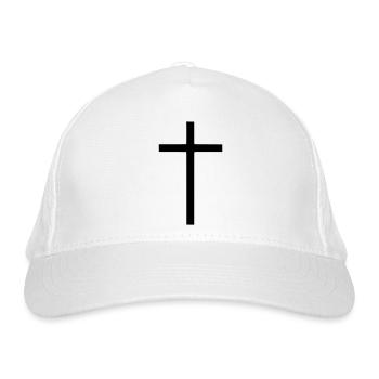 Jesus Kreuz - Bio-Baseballkappe - Weiß - Vorne