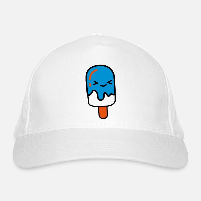 Eis mit Gesicht - Bio-Baseballkappe - Weiß