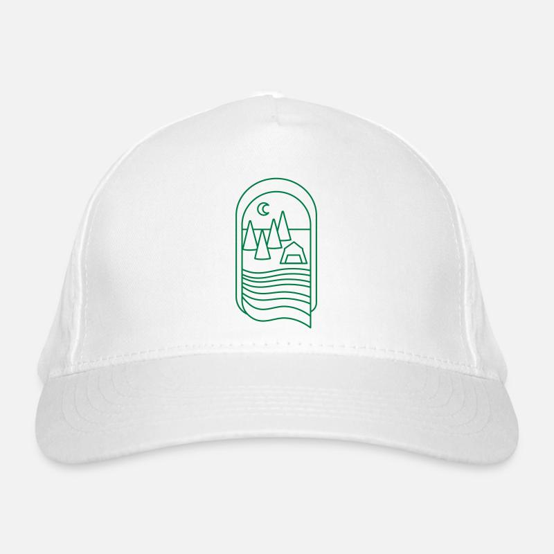 BOHO Waldcamp mit Bäumen und Fluss Bio-Baseballkappe